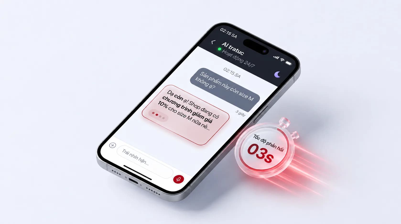 Ảnh minh họa: AI trả lời khách hàng trong 3 giây, 24/7